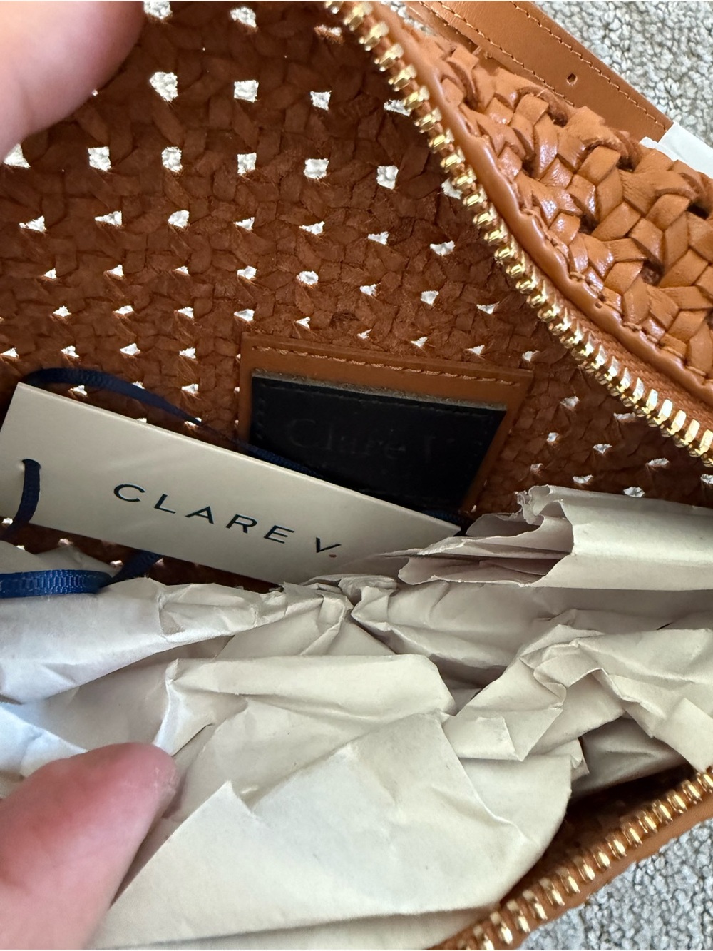 Clare V. Petite Fanny Rattan Woven Leather Belt Bag - Picture 8 of 14